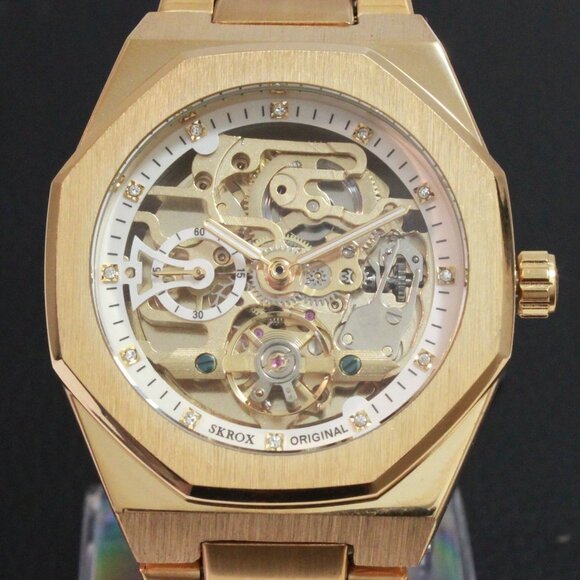 Men's Integrated Bracelet Sports Watch  Automatic See Through Dial, Back 41mm - Picture 9 of 15